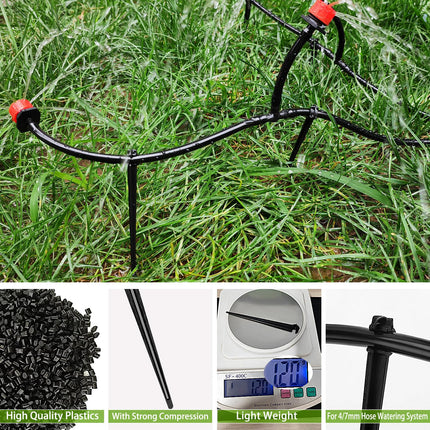Petluno 100 Pieces Irrigation Dripper Stakes, Dripper Support for Irrigation, for 4/7 mm Hose, Vegetable Gardens, Plants or Flower Beds mm - pieces.