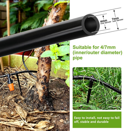 Petluno 100 Pieces Irrigation Dripper Stakes, Dripper Support for Irrigation, for 4/7 mm Hose, Vegetable Gardens, Plants or Flower Beds mm - pieces.
