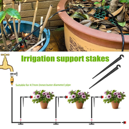 Petluno 100 Pieces Irrigation Dripper Stakes, Dripper Support for Irrigation, for 4/7 mm Hose, Vegetable Gardens, Plants or Flower Beds mm - pieces.