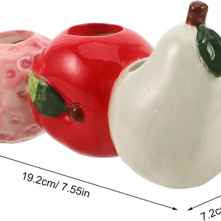 Petluno Ceramic Vase in Strawberry Shape Sturdy Durable Flower Pot for Hydroponic Cuttings Decorative Fruit Vase Kitchen Office Shelf Accents.