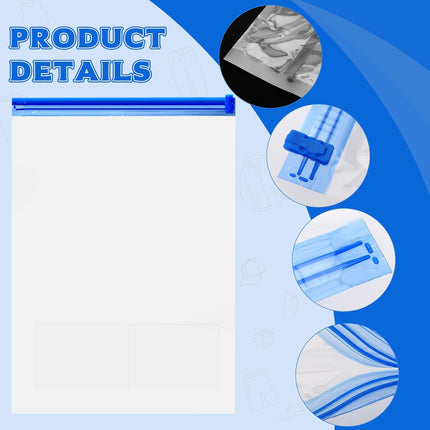12 reusable roll-up compression bags, space-saving small medium large vacuum storage bags for clothes, bedding, suitcases, packaging, no pump needed (3 sizes).