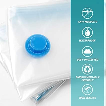 Vacuum bags, 2-piece, storage bag, space-saving, reusable vacuum bags for clothes, bedding, pillows, duvets, textiles, travel, 100 x 80 cm 2 (100 80)cm.