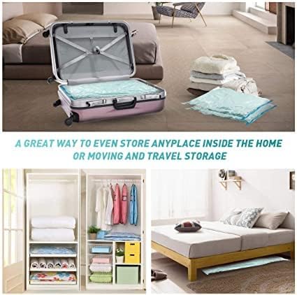Vacuum bags, 2-piece, storage bag, space-saving, reusable vacuum bags for clothes, bedding, pillows, duvets, textiles, travel, 100 x 80 cm 2 (100 80)cm.
