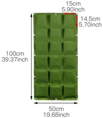 Green Garden Verticale plant pot, multi-pocket wall holder, felt, herb pot for indoor and outdoor use, 18 pockets, 50 x 100 cm Taschen.