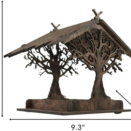 Vogelhuisje, wooden birdhouse, feeding stations, creative bird feeders, hanging bird food dispenser, wild birds, home, garden, courtyard, tree, decoration.