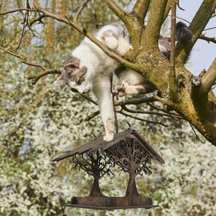 Vogelhuisje, wooden birdhouse, feeding stations, creative bird feeders, hanging bird food dispenser, wild birds, home, garden, courtyard, tree, decoration.