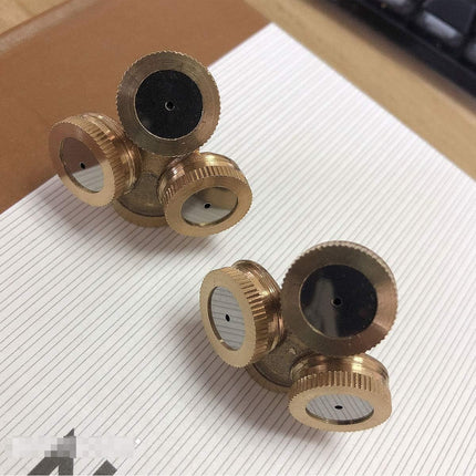 2 PCS 3 Hole Brass Atomizing Nozzle Mist Water, Brass Garden Spray Sprinkler for Gardening and Agriculture.