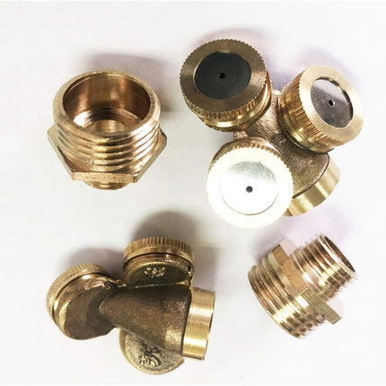 2 PCS 3 Hole Brass Atomizing Nozzle Mist Water, Brass Garden Spray Sprinkler for Gardening and Agriculture.
