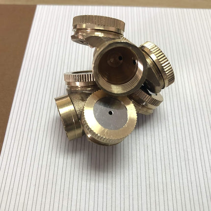 2 PCS 3 Hole Brass Atomizing Nozzle Mist Water, Brass Garden Spray Sprinkler for Gardening and Agriculture.