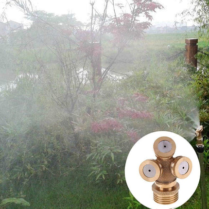 2 PCS 3 Hole Brass Atomizing Nozzle Mist Water, Brass Garden Spray Sprinkler for Gardening and Agriculture.