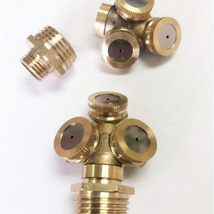 2 PCS 3 Hole Brass Atomizing Nozzle Mist Water, Brass Garden Spray Sprinkler for Gardening and Agriculture.
