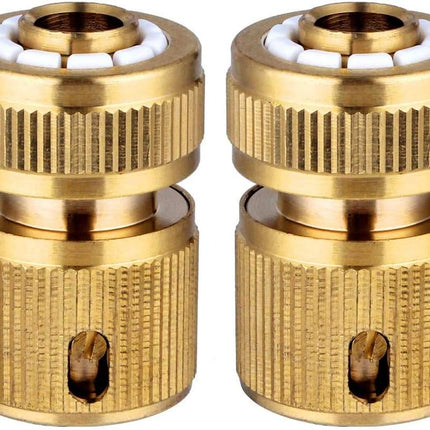 CT 2 st Brass Hose Connector Hose End Quick Coupling 1/2" Hose Pipe for Gardening, Watering, Car Washing.