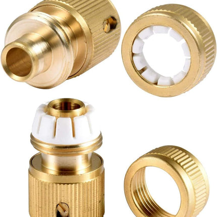 CT 2 st Brass Hose Connector Hose End Quick Coupling 1/2" Hose Pipe for Gardening, Watering, Car Washing.