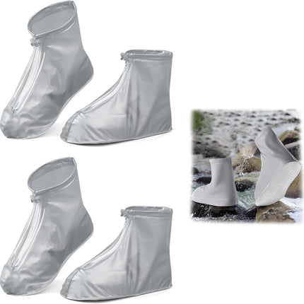 overshoes, waterproof, 4 reusable bike overshoes, anti-slip reinforcement with zip closure, can be worn anywhere, rain protection for shoes when cycling.