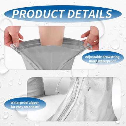 overshoes, waterproof, 4 reusable bike overshoes, anti-slip reinforcement with zip closure, can be worn anywhere, rain protection for shoes when cycling.