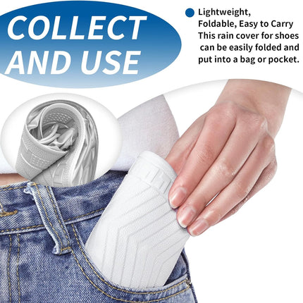 overshoes, waterproof, 4 reusable bike overshoes, anti-slip reinforcement with zip closure, can be worn anywhere, rain protection for shoes when cycling.