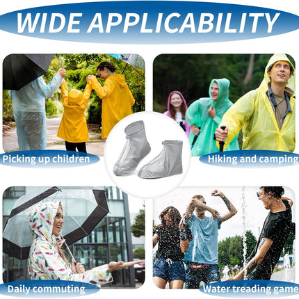 overshoes, waterproof, 4 reusable bike overshoes, anti-slip reinforcement with zip closure, can be worn anywhere, rain protection for shoes when cycling.