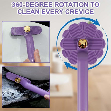 Petluno multifunctional rotating cleaning brush, 2 pieces of hole cleaning brushes, 360° hard bristle cleaning brush with cleaning clip for kitchen bathroom tiles door rails.