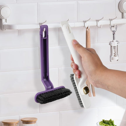 Petluno multifunctional rotating cleaning brush, 2 pieces of hole cleaning brushes, 360° hard bristle cleaning brush with cleaning clip for kitchen bathroom tiles door rails.