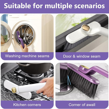 Petluno multifunctional rotating cleaning brush, 2 pieces of hole cleaning brushes, 360° hard bristle cleaning brush with cleaning clip for kitchen bathroom tiles door rails.
