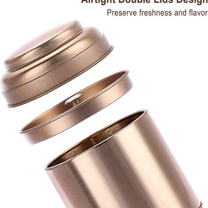 Petluno Set of 6 Loose Leaf Tea Tins 227ml Metal Nut Storage Jars Airtight Containers Kitchen Spice Jars, Food Tin for Tea, Coffee, Biscuits, Sugar.