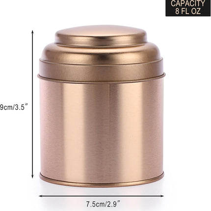 Petluno Set of 6 Loose Leaf Tea Tins 227ml Metal Nut Storage Jars Airtight Containers Kitchen Spice Jars, Food Tin for Tea, Coffee, Biscuits, Sugar.
