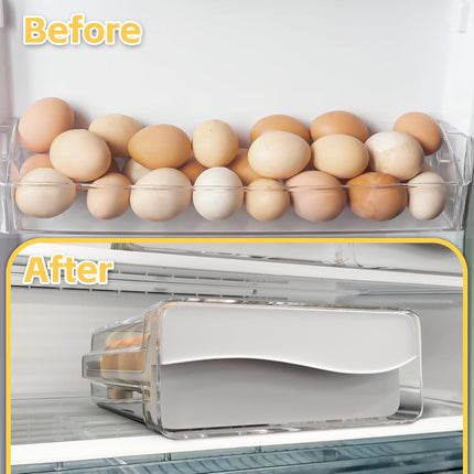 Petluno Plastic Egg Carton, Egg Holder, 20 Large Capacity Portable Storage Box for Eggs, Kitchen and Fridge Transparent Egg Carton for Storing Eggs Duck Eggs Transparent.