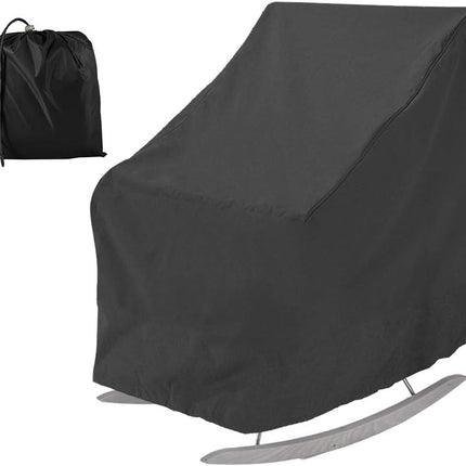 Patio rocking chair Cover waterproof Oxford fabric heavy Veranda lounge garden chair outdoor furniture protective cover (black).