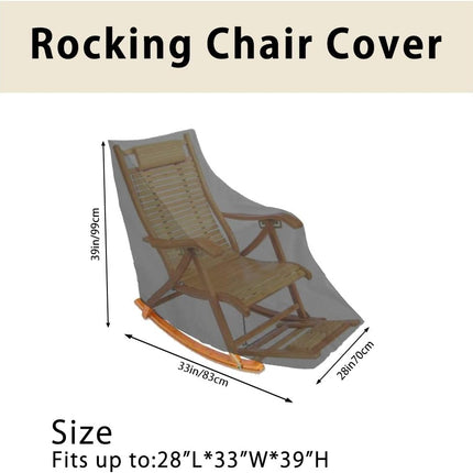 Patio rocking chair Cover waterproof Oxford fabric heavy Veranda lounge garden chair outdoor furniture protective cover (black).