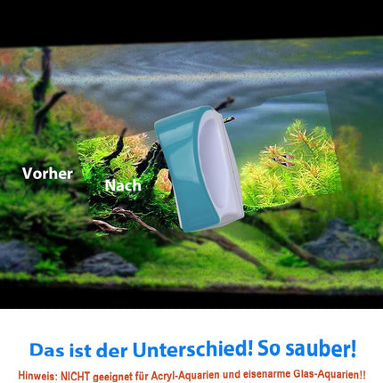 Petluno Magnetic Aquarium Glass Cleaner Fish Tank Glass Algae Scrapers, Floating Scrubber Cleaning Brush, Scratch-Free, Anti-Slip with Handle (M)  M: suggests fish tank (50-60cm).