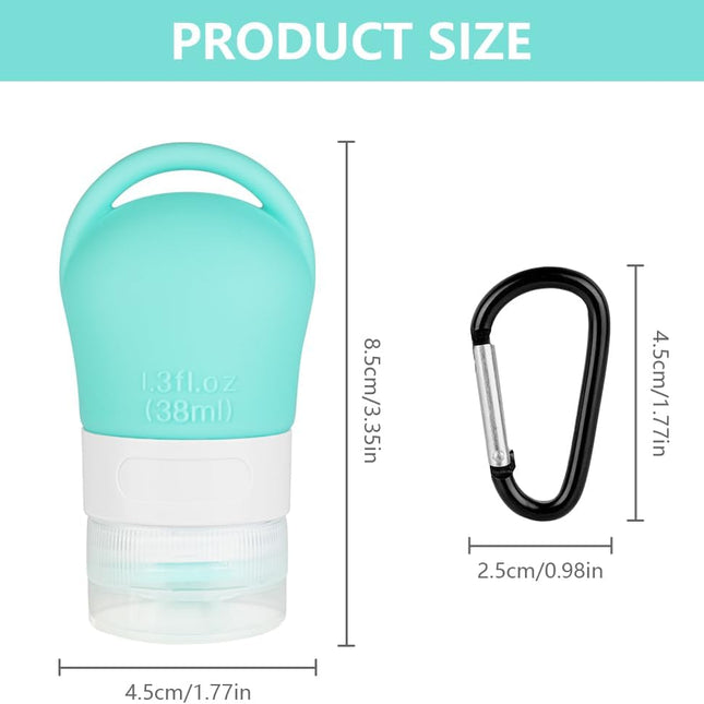 Petluno Travel Bottles, set of 4, 38 ml, refillable, toiletries, travel set, travel size, leak-proof silicone travel containers #5 4pk.