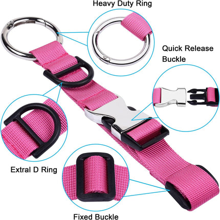 Petluno Luggage for adding a bag, adjustable suitcase strap, luggage connector, Pink, One_size pink.