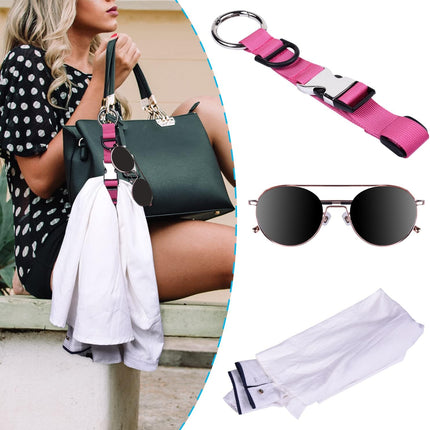 Petluno Luggage for adding a bag, adjustable suitcase strap, luggage connector, Pink, One_size pink.