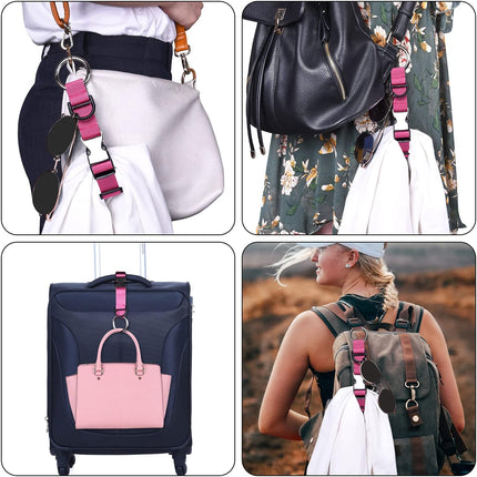 Petluno Luggage for adding a bag, adjustable suitcase strap, luggage connector, Pink, One_size pink.
