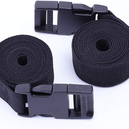 Gordelband 25 mm black nylon luggage strap flat side release buckle suitcase baggage strap with adjustable packing straps for DIY crafting backpack wrapping 1.5 meters 4 pieces.