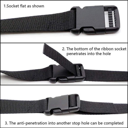Gordelband 25 mm black nylon luggage strap flat side release buckle suitcase baggage strap with adjustable packing straps for DIY crafting backpack wrapping 1.5 meters 4 pieces.