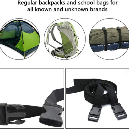 Gordelband 25 mm black nylon luggage strap flat side release buckle suitcase baggage strap with adjustable packing straps for DIY crafting backpack wrapping 1.5 meters 4 pieces.