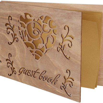 Houten Bruiloft Gastenboek Album Bericht Notebook voor Engagement Decoratie Evenement Feestartikelen Decoraties Gastenboeken (# 3) #3.