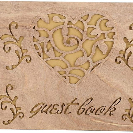 Houten Bruiloft Gastenboek Album Bericht Notebook voor Engagement Decoratie Evenement Feestartikelen Decoraties Gastenboeken (# 3) #3.
