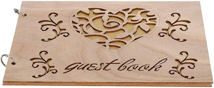 Houten Bruiloft Gastenboek Album Bericht Notebook voor Engagement Decoratie Evenement Feestartikelen Decoraties Gastenboeken (# 3) #3.