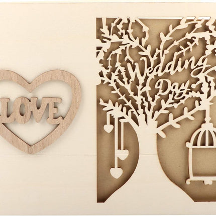 Houten Bruiloft Gastenboek Album Bericht Notebook voor Engagement Decoratie Evenement Feestartikelen Decoraties Gastenboeken (# 2) #2.