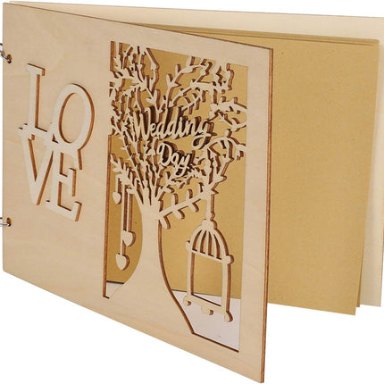 Houten Bruiloft Gastenboek Album Bericht Notebook voor Engagement Decoratie Evenement Feestartikelen Decoraties Gastenboeken (# 2) #2.