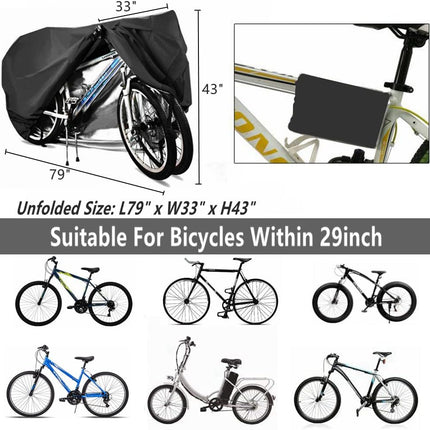 Bike covers for 2-3 e-bikes, rain, sun, UV, dustproof, waterproof, with lock hole, mountain and road.