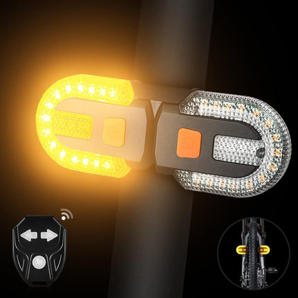 Bike Tail Light with Indicators - Split Tail Lights Wireless Remote Control for Bikes Rechargeable 5 Mode Rear Safety Warning Strobe Lights.