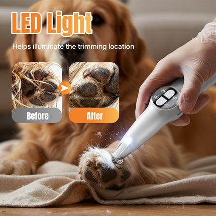 Petluno 2-in-1 Pet Grooming Trimmer with LED Light, Rechargeable Dog/Cat Hair Clipper, Grooming Tool, Electric Nail Grinder for Cats and Dogs, Pet Clipper Blades for Eyes, Ears.