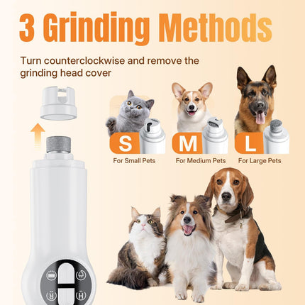 Petluno 2-in-1 Pet Grooming Trimmer with LED Light, Rechargeable Dog/Cat Hair Clipper, Grooming Tool, Electric Nail Grinder for Cats and Dogs, Pet Clipper Blades for Eyes, Ears.