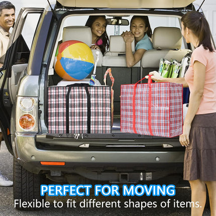 Storage bags, 4 pieces, large reusable moving bags, with zip closure and handles, storage bag, clothing, laundry bag, capacity, multifunctional for duvets.