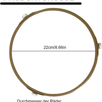 Universal microwave rotating ring - 22cm khaki plastic touch control 50g benchtop defrost, reheat, high, medium, low.