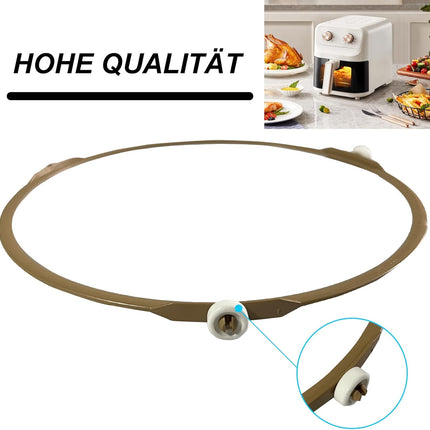 Universal microwave rotating ring - 22cm khaki plastic touch control 50g benchtop defrost, reheat, high, medium, low.