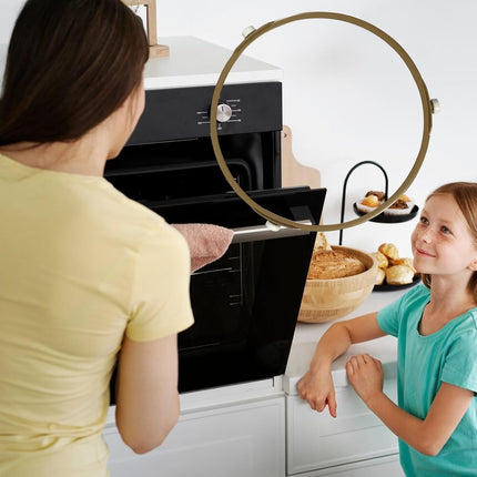 Universal microwave rotating ring - 22cm khaki plastic touch control 50g benchtop defrost, reheat, high, medium, low.